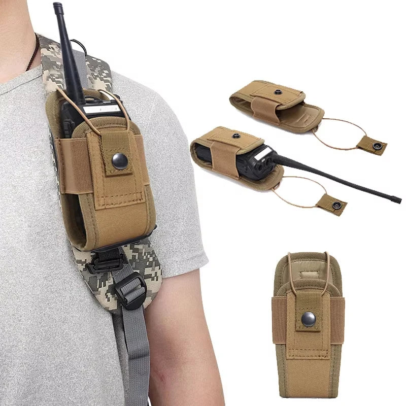 Tactical Walkie Talkie Carry Bag Molle Radio Pouch Holder Pocket Portable Outdoor Hunting Sports Waist Bag Interphone Holster