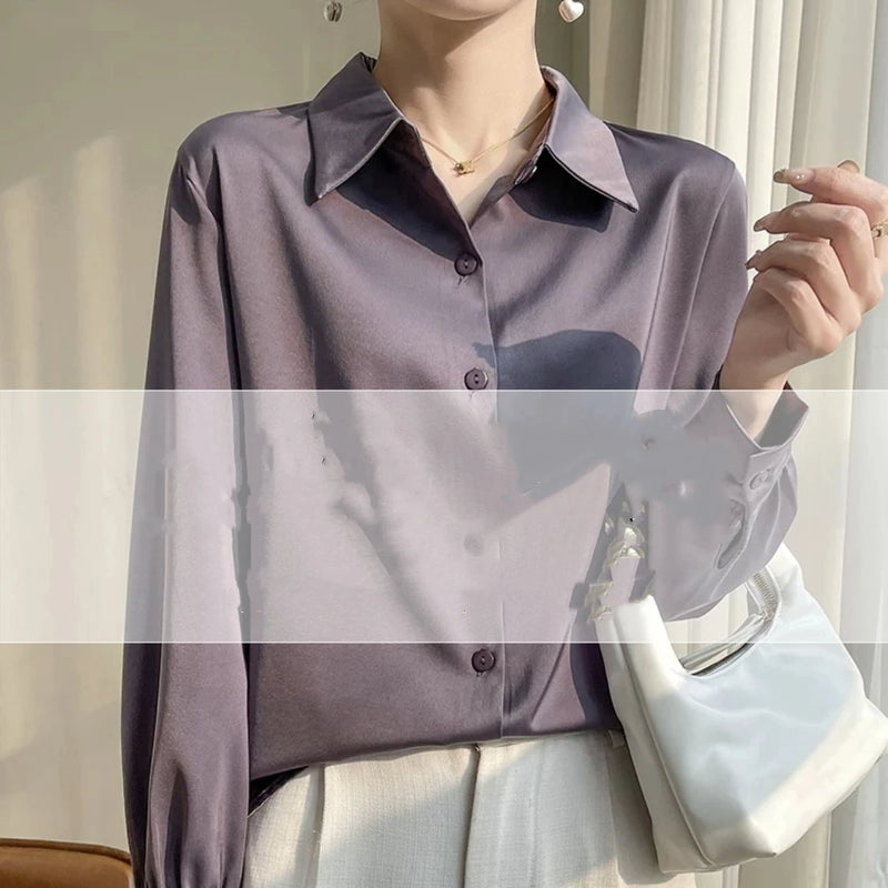 Fashion Loose Solid Color Turn - down Collar Simplicity - View 11 | SAMAG