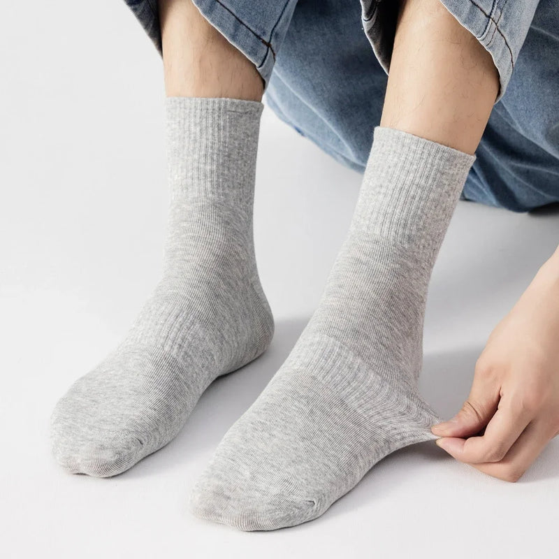 6 Pairs Plus Size EUR45-50 Men Socks Cotton Ankle Black | SAMAG