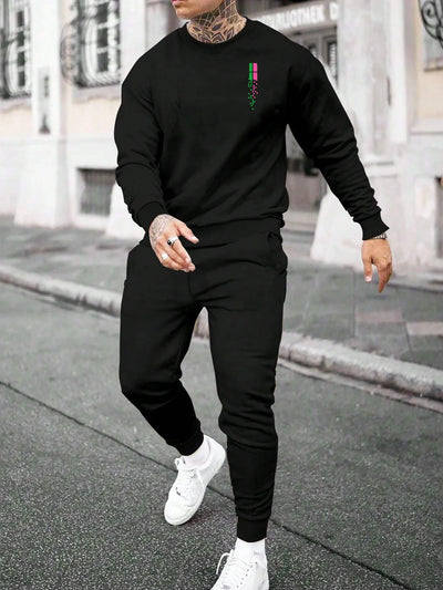 2026Design New Printed Sweatshirt Men Two Pieces Long Pants Set Spring and Autumn Winter Warm Suit Jogger Sports | SAMAG