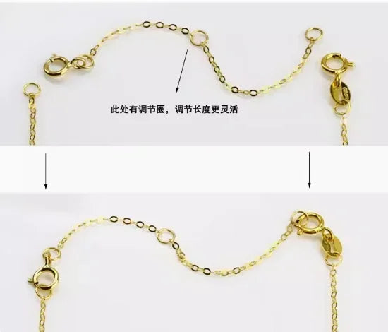 Eldorado Gold  18k gold chains au750 jewelry parts gold extension chain 1cm-10cm jewelry accessories o shape chains