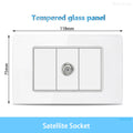 White Tempered Glass Italy USB Type C Smart Fast Charging Wall Socket Plugs Schuko Light Switch Panel Chile TV Sat Computer CAT6