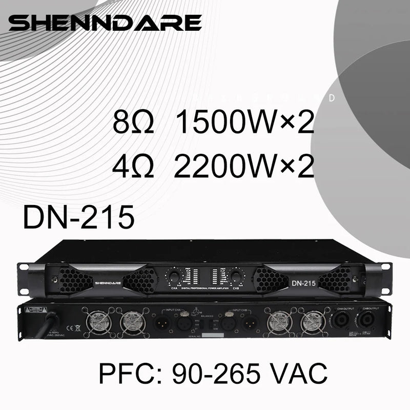 Professional Digital Power Amplifier 4x1800W Class D Audio DJ Pre-Subwoofer Amp 2/4 Channel Line Array Speaker Sound Amplifier