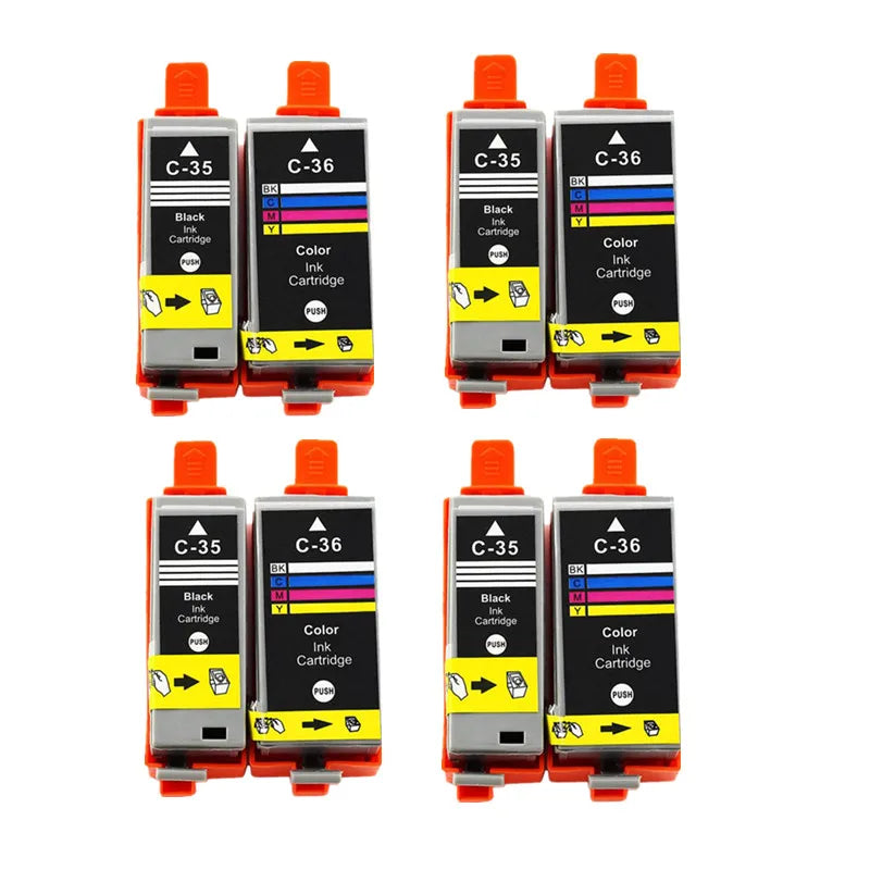 10 Black Compatible Ink Cartridge PGI-35 PGI35 CLI-36 CLI36 35 36 for Canon PIXMA IP100 IP110 IP100B TR150 Printer