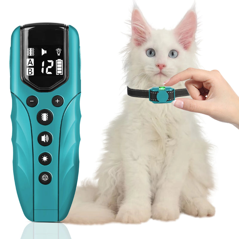 No Shock Cat Training Collar, Vibrating Cat Collar with Remote 2000ft, Beep and Vibration Collor for Cats 8-100lbs, Rechargeable