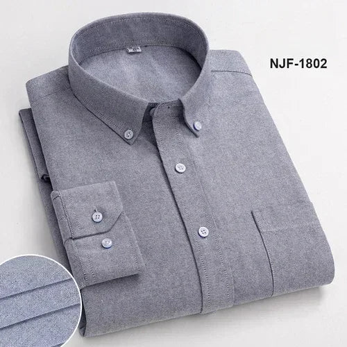 Spring and Autumn Men's Pure Cotton Long sleeved Shirts | SAMAG