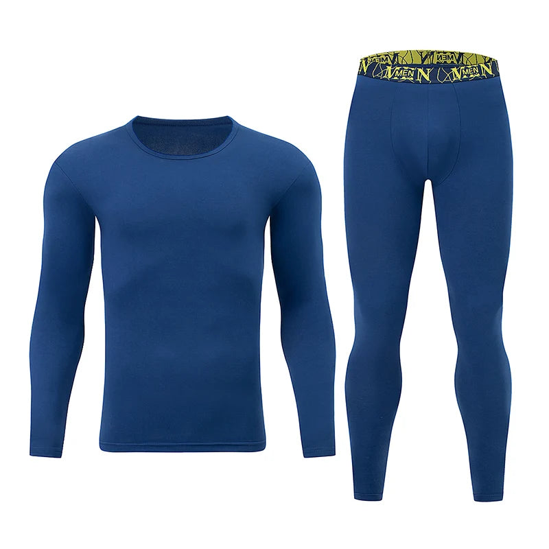 2 Pieces Of Spring New Men's Solid Color Base Suit Comfortable Round Neck Long Sleeved Top T-shirt Color Elastic Waist Pants