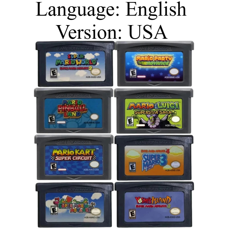 19 Styles GBA Game Cartridge Cards EUR & USA Version For Game Boy Advance GBA SP DS Lite Vintage Game Collection Gift