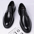 Men's Business Shoes Premium Cowhide Upper Lightweight Breathable Design with Rubber Sole for Office Commute Formal Occasions