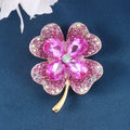 WEIMANJINGDIAN Brand Green Four Leave Clover Irish Shamrock Lucky Crystal Brooches and Lapel Pins Collections