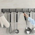 1 Piece Kitchen Facilities Black Aluminum Wall Hook - Perfect For Placing Spatulas And Supplies In The - View 2 | SAMAG