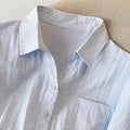 Blue  Ne ort Sve irt Women's Loose Sle Summer New Faion Breathable Comfortable Korean Version Small Size Top