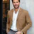 Men's Blazer Jacket Linen Tuxedo Single - Breasted Summer Casual Groomsmen For Wedding Pocket Clothes Office - View 7 | SAMAG