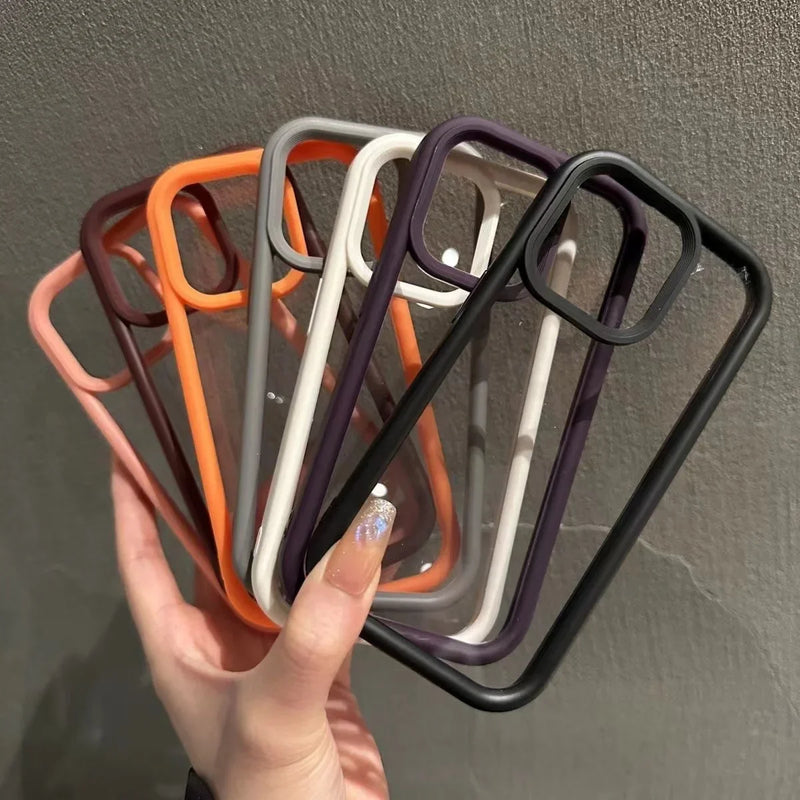 Luxury Transparent Candy Phone Case For iPhone 11 12 13 14 15 16 Pro Max Shockproof Clear Bumper Cases Cover