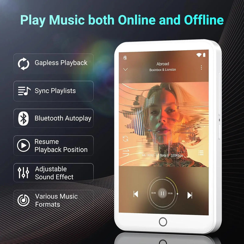 Android 13 MP3 MP4 Players 32GB/96GB with Bluetooth and WiFi,   with 4" Touchscreen and Speaker