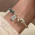 VENTFILLE 925 Sterling Silver Thai Silver Bracelet for Women Vintage Geometric Heart Love Lucky Punk Jewelry 2023 New Dropship