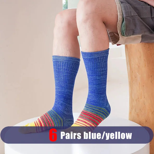 Pairs Man Toe Socks Long Plus Large Size Cotton Colorful | SAMAG