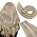 Ugeat Tape in Hair Extensions Human Hair Real Natural Brazilian Remy Hair Straight Seamless Skin Weft For Women Balayage 20P/40P