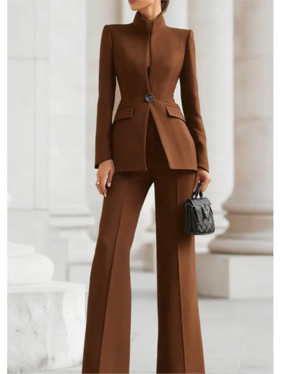 Elegant Women Solid Slim Two Piece Sets Spring Fashion | SAMAG