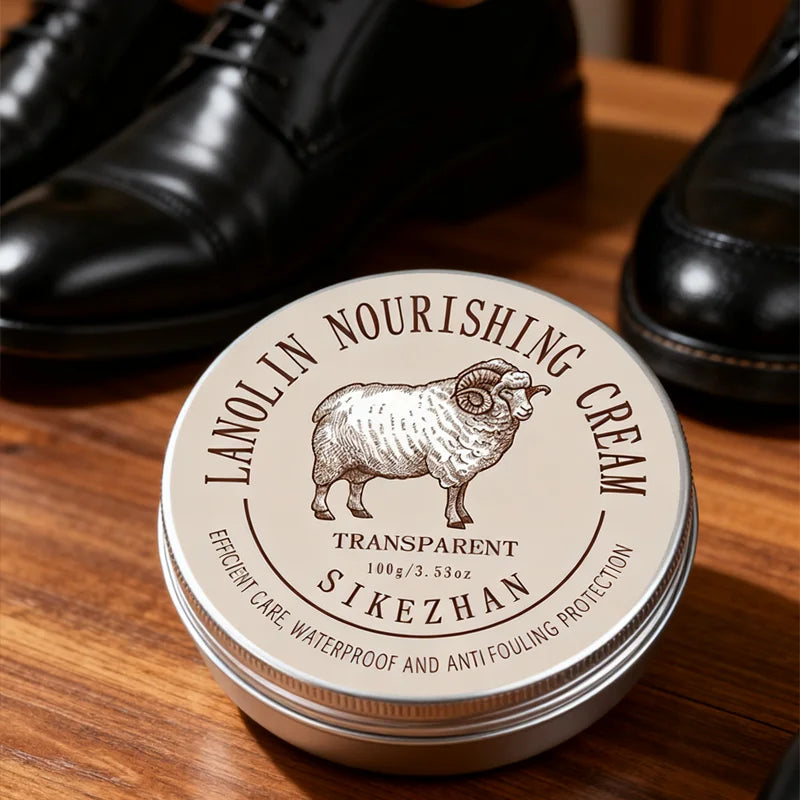 Professional Lanolin Leather Care Cream Shoe Conditioner Waterproof Wax Polish for Boots Bags Sofa Seat Repair & Shining Balsam