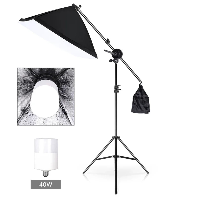 Photo Studio Kit Tripod Light Stand Cross Arm With Weight Bag Photo Studio Accessories Extension Rod 53 -133CM Backdrop Stand