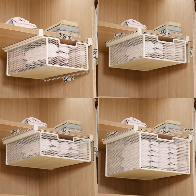 Large Capacity Underwear Storage Basket Pure Color Under Cabinet Hanging Organizer Shelf Design Pull - Out - View 6 | SAMAG
