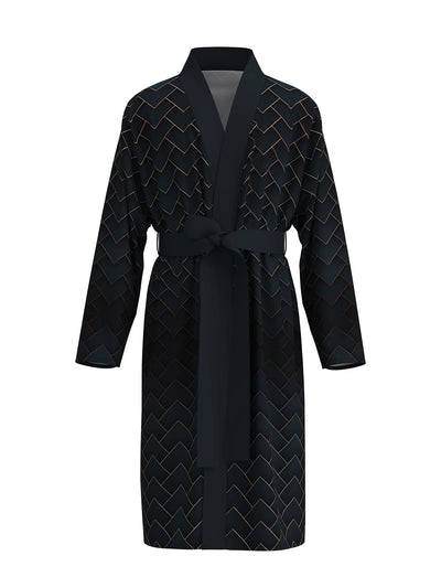Men's home robe 3D digital full-print casual bathrobe | SAMAG