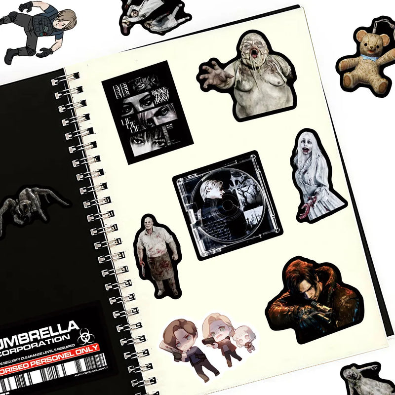 50PCs Resident Evil Stickers For Laptop Scrapbook Luggage Guitar Helmet DIY Graffiti Aesthetic Stickers Creative Gift