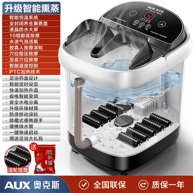 220V AUX Electric Foot Bath Tub with Heating Constant Temperature and Massage Automatic Deep Soak WBD