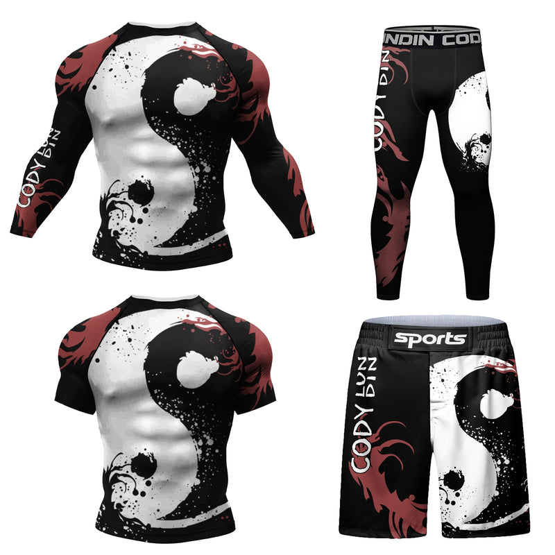 Cody Lundin Durability MMA BJJ Rash Guard Tight Exercise Jogging T - Shirts+Pants 3D Print Compression - View 14 | SAMAG