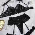Lingerie Set Transparent Bra Set Hot Erotic Sexy Costumes Solid Color Underwear Seamless Bra Thong Garters Sexy Lingerie Sets