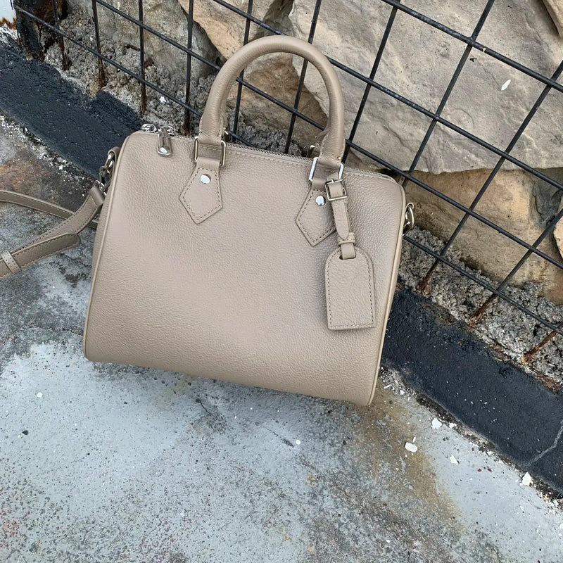 Genuine Grade Leather Women's Shoulder Crossbody Bag Luxury Designer Brand Female Handbag Fashion Soft Cowhide Ladies Boston Bag