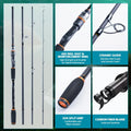 Goture 4pcs Fishing Rod And Reel Set,Includes a Carbon Fiber Rod, Aluminum Alloy Reel,And 2 Spools of Fishing Line,Fishing tools
