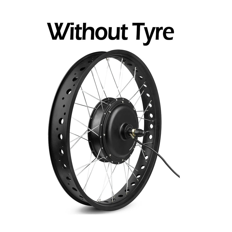 72V 3000W Electric Fat Bike Kit Brushless Gearless Rear Cassette Hub Motor Wheel 20in26in Dropout 190mm for Ebike Conversion Kit