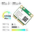 Wifi 5 1200Mbps Bluetooth 4.2 Half Mini PCI - E Card MC - AC7265 Wireless802.11ac 2.4G 5Ghz For Laptop Win - Visuel 2 | SAMAG