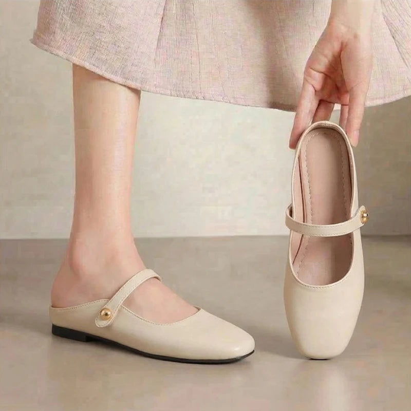 Women's New Summer Collection: Retro-Chic & Versatile Closed-Toe Mules — Square-Toe, Casual Slip-On Sandals with Soft Soles