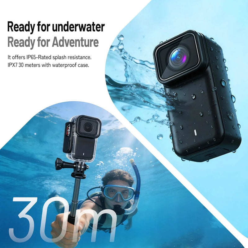 ANSVICAM 4K Mini HD Wifi Action Camera 6-axis Stabilization Motorbike POV Camera Sports Magnetic Wearable Waterproof Thumb Cam