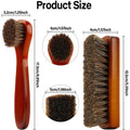 2 Pc Horsehair Shoe Brush Set, Professional Leather Boot Cleaning Brushes for Polishing & Conditioning, Horse Hair Shoe Care Kit