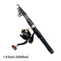 1.5/1.8/2.1/2.4M Fishing Rod Reel Set Ultra Light Carbon Fiber Rod and 5.2:1 Gear Ratio Reel Travel Sea Freshwater Fishing Set