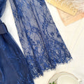 Women Lace Sleepwear Set Sheer Robe with Cowl Neck Slip | SAMAG