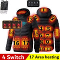 Men Winter Warm USB Heating Jackets Smart Thermostat Pure Color Hooded Heated Clothing Waterproof  Warm Jackets