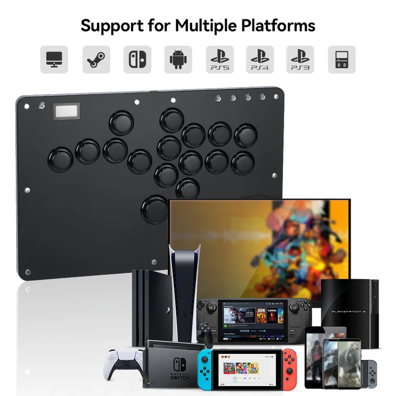 Haute42- COSMOX Fighting Hitbox Gaming Joystick For PC/PS3/PS4/PS5 Switch Steam Leverless Controller Rims Rim Button Rim