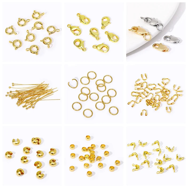 3mm/4mm 14K Gold Plated Brass Tiny Bead Caps For DIY Bracelet Necklace Making Findings Accessories,Supplies For Jewelry