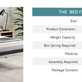 HOOMIC Metal Bed Frame with Upholstered Finely Stitched Headboard, Linen Fabric, Sturdy Foundation, No Box Spring Needed