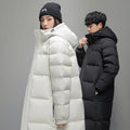 2026 New Men's Down Jackets Fashion Slim Warm Long Cotton-padded Jackets Korean Style Hooded Couple Coats Winter Leisure Parkas