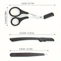 3pcs Set Eyebrow Kit For Women And Men Stainless Steel Eyebrow Grooming Set Including Eyebrow Comb Scissor, Eyebrow Trimmer Tool