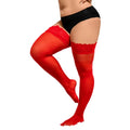 Plus Large Size Oversized Women Black Lace Stockings Thigh High Sexy Ultra-thin for Ladies Over Knee Long Socks Anti-slip XXXXL