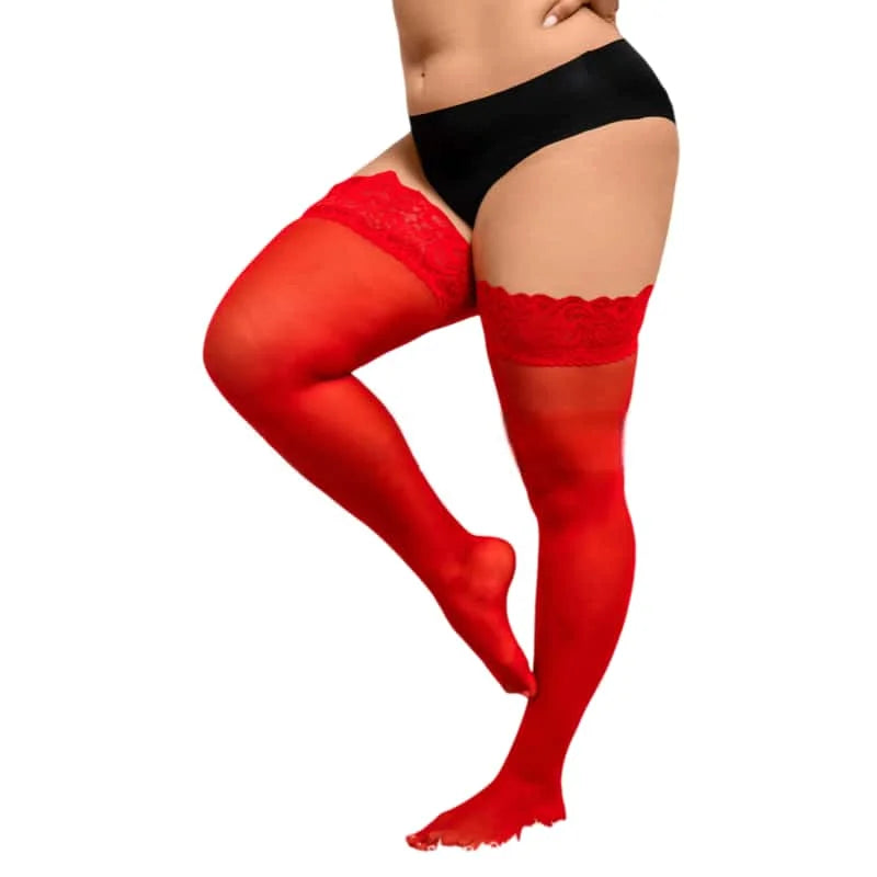 2026NEW Plus Large Size Black White Lace Thigh High Stockings Silicone Anti-slip Over The Knee Long Socks for Oversized Women XL