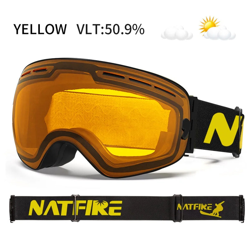 Ski Goggles Anti-fog Double Layers UV400 Big Glasses | SAMAG