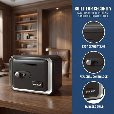 Home Use Password Lock Piggy Bank Educational Coin Bill Slot Mini Safe Box Large Capacity Money Security ATM Boys | SAMAG
